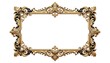 © Evi - Ornate Gold and Black Frame on White Background, Decorative Design.