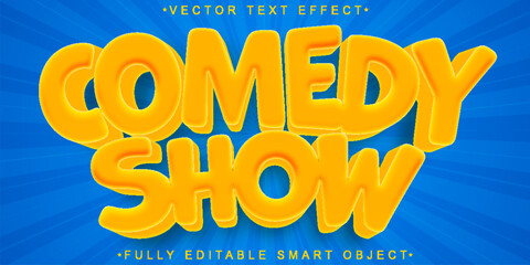 Poster -  Funny Comedy Show Laugh Stage Humor Entertainment Style Design Vector Fully Editable Smart Object Text Effect