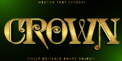 Poster -  Majestic Royal Crown King Throne Power Glory Style Design Vector Fully Editable Smart Object Text Effect