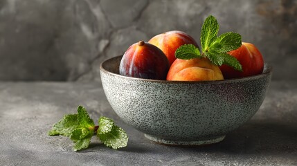 Poster - Peaches and Figs in Bowl