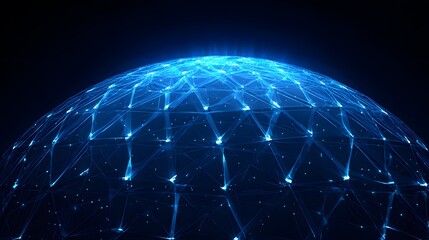 Poster - Abstract sphere with glowing network