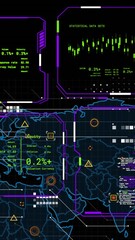 Poster - Animation of digital data processing over black background