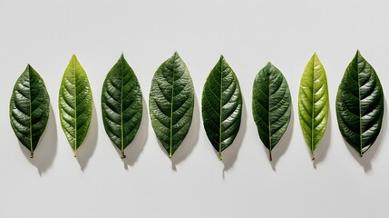 Poster - Fresh leaves in a row