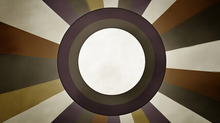 Poster - Colorful abstract design with radial pattern and central focus in muted tones