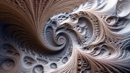 Poster - Intricate Swirling Patterns and Textures in an Abstract Design with Soft Color Gradients and Depth Layers 4k video footage