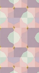 Poster - Elegant pastel geometric pattern with gold accents evoking modern sophistication and style