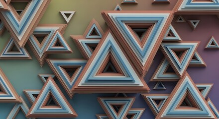 Poster - Layered triangular shapes creating a mesmerizing geometric abstract composition pattern