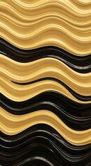 Aufkleber - striking abstract wave pattern in gold and black, modern aesthetic texture