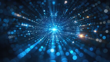 Poster - Sparkling laser beam effect dash with high-speed shine and emit electric light express fantasy scene convey sense of energy moving and flowing with dynamic perfect for science fictional design. AIG53.