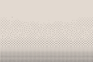 Poster - A beige background with a pattern of small black triangles that increase in density towards the bottom