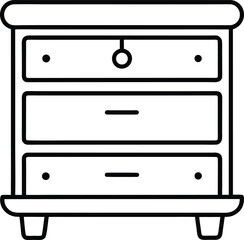 Poster - Modern line art dresser icon for furniture and home decor collections