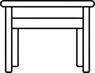 Poster - Clean line art desk icon set featuring office and workspace elements