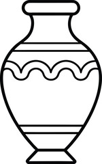 Poster - Elegant line art decorative vase icon for design projects