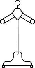 Poster - Simple line art coat rack icon for interior design and home organization