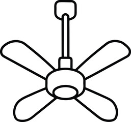 Poster - Clean line art ceiling fan icon for modern designs