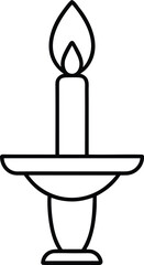 Poster - Clean line art candle holder icon for various applications