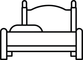 Poster - Simple line art bed icon for graphic design projects
