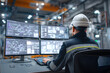 © GTonyGPT - Industrial Technician Monitoring Control Systems in High-Tech Facility