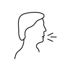 Poster - Bad Breathe symbol Icon, vector flat black simple linear illustration for web and app..eps