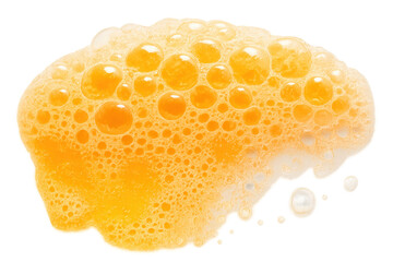 Poster - Vibrant orange foam creating bubbly, textured surface against transparent backdrop