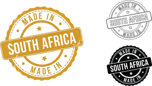 South africa made in stamp vector graphic design element for product label and origin mark