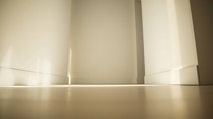 Poster - Minimalist hallway illuminated by sunlight creating a sense of openness and calm