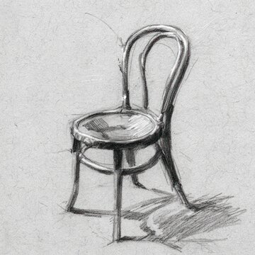 Pencil sketch of a simple chair
