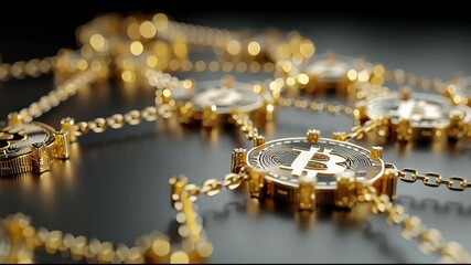 Poster - Crypto audited philanthropic economy visualizer icon concept showcasing innovative approaches to charitable contributions. Connected Bitcoins – Animated Video Version