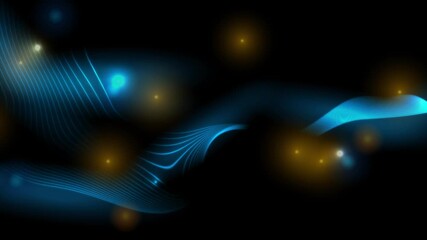 Poster - Shiny blue orange glowing neon linear waves abstract background. Seamless looping futuristic concept motion design. Video animation Ultra HD 4K 3840x2160