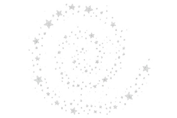 Aufkleber - Silver glitter stars falling down on transparent background creating a festive and magical atmosphere
