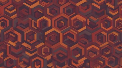 Wall Mural - Abstract brown hexagon pattern; digital art background, website design