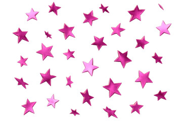 Aufkleber - Metallic pink stars descending, sparkling against translucent surface, generating celebratory holiday design element