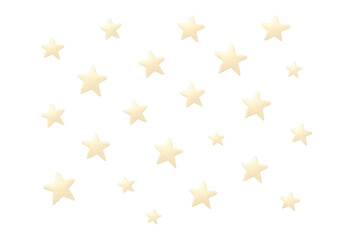 Aufkleber - Multiple creamy yellow stars are falling on a transparent background, perfect for festive projects