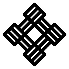 Leinwandbilder - The image is a black and white drawing of a diamond shape with a black and white pattern