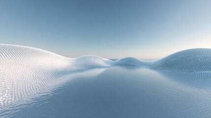 Aufkleber - Abstract white futuristic background featuring a fractal horizon design with clean geometric curves, infinite depth perspective, minimal light reflections for modern tech or corporate visual concepts