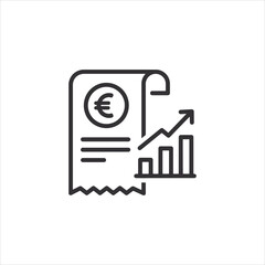 Poster - Vector art of financial report with euro symbol and growth chart