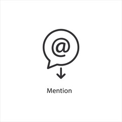 Poster - Vector art of mention icon with an at symbol in a speech bubble