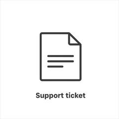 Poster - Vector art of document icon representing a support ticket for customer assistance