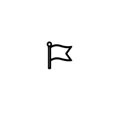 Poster - A simple black and white line drawing of a small flag on a white background