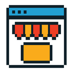 Poster - Pixel Art Website Design: E-commerce Website Template, Online Store, User Interface