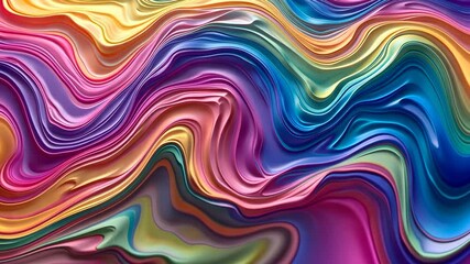 Poster - Vivid abstract swirl patterns with vibrant multicolor flowing textures