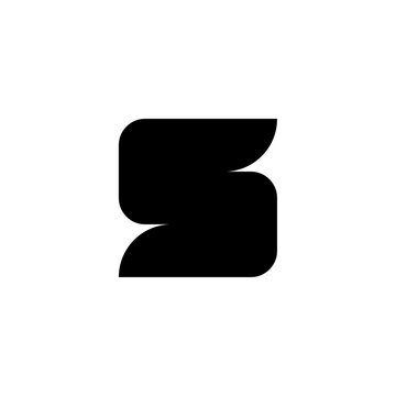 Simple letter S logo vector design in a modern style. Isolated black color on a white background.