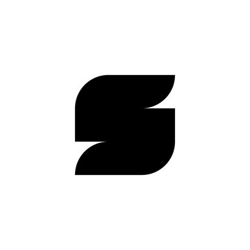 Simple letter S logo vector design in a modern style. Isolated black color on a white background.