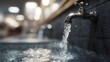 © Thares2020 - Flowing water from a school faucet