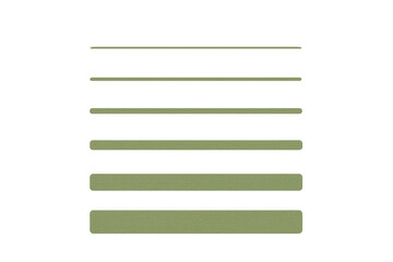 Poster - Six increasing width green rounded rectangle buttons on a transparent background, perfect for web design and user interface elements