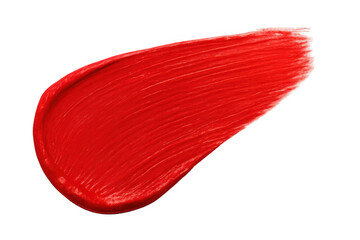 Leinwandbilder - Vivid red paint smearing across transparent surface, revealing bold artistic texture with dramatic color intensity