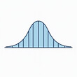 © Thanawat - A blue bell curve histogram illustrating a normal distribution with vertical divisions, representing data frequency across intervals