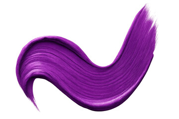 Leinwandbilder - Purple paint brush stroke creating dynamic curved line, isolated on transparent background, highlighting artistic graphic design element