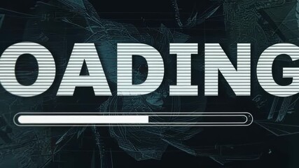 Poster - Dynamic futuristic digital loading screen with animation and tech elements