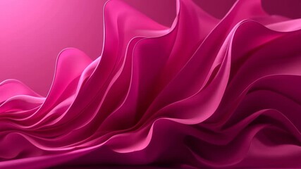 Poster - Dynamic flowing pink fabric waves with smooth silky texture and elegant movement